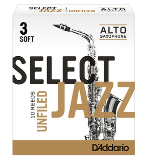 D'Addario Select Jazz Unfiled Reeds Alto Saxophone - Box of 10