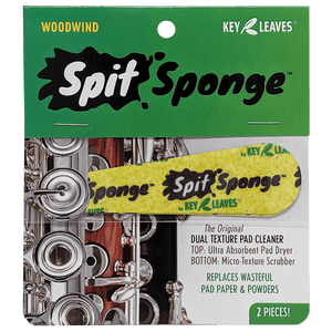 Key Leaves Spit Sponge - Woodwind Pad Dryer for Flute, Clarinet, Oboe and Bassoon