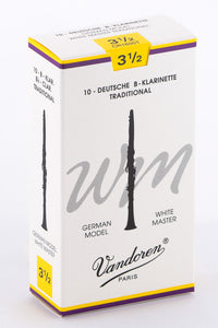 Vandoren White Masters Traditional Reeds Bb Clarinet - Box of 10