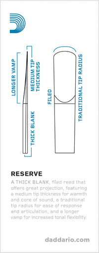 D'Addario Reserve Reeds Bass Clarinet - Box of 5